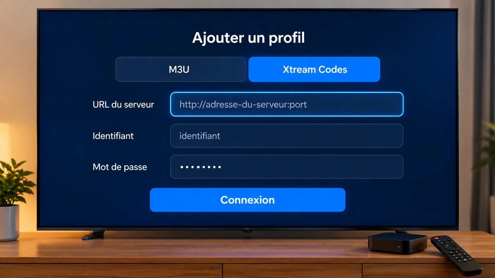 Configuration d'un lecteur IPTV sur Android TV avec M3U ou Xtream Codes