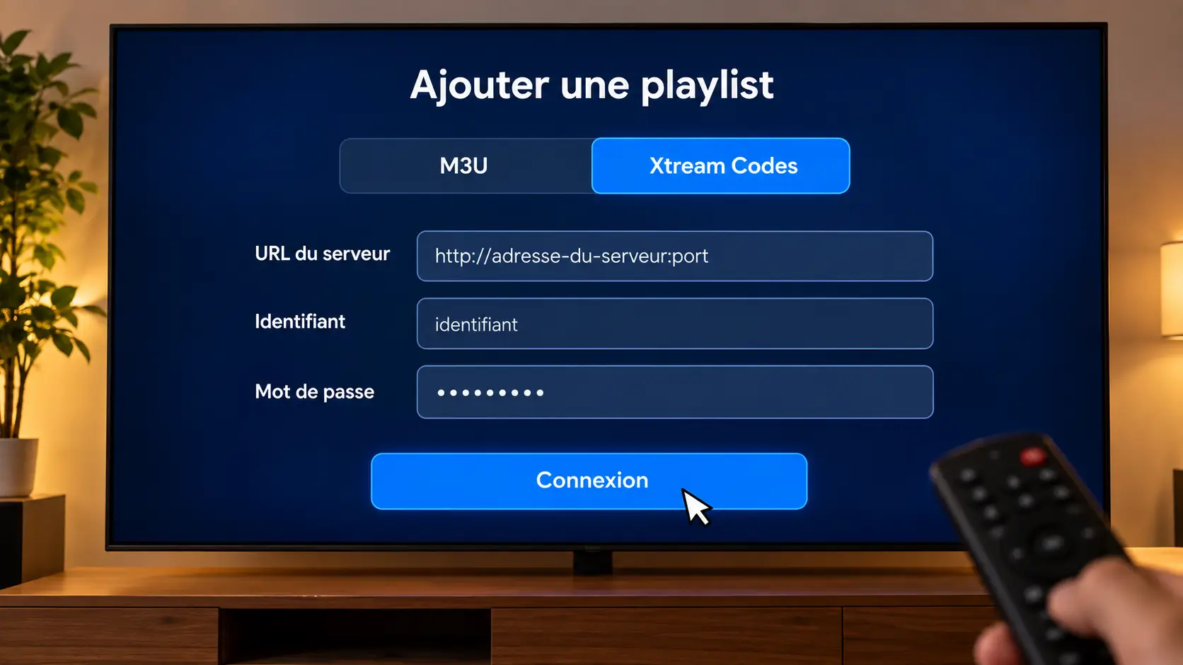 IPTV LG avec configuration M3U ou Xtream Codes sur Smart TV
